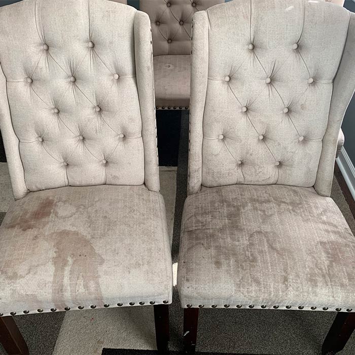 Before upholstery cleaning in Summerville, SC