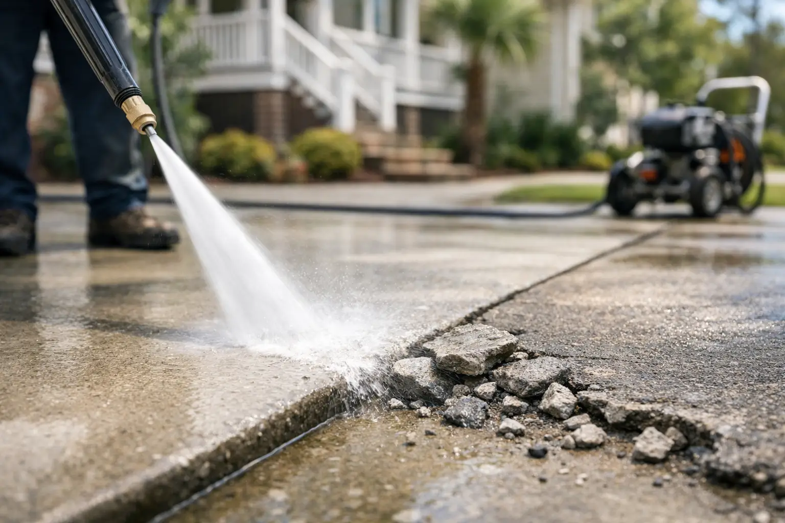 Can Pressure Washing Damage Concrete? Yes, Sometimes