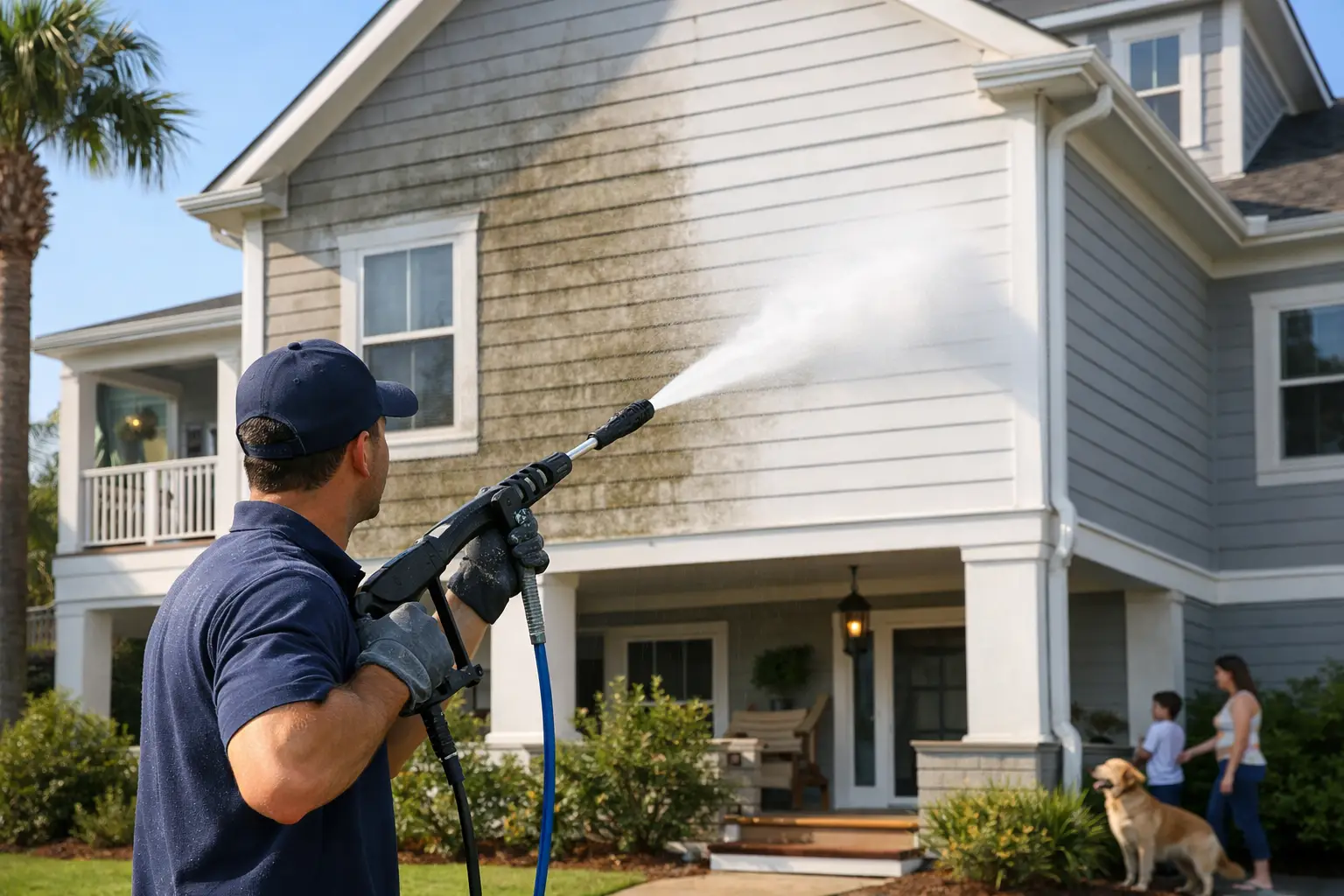 Pressure Washing Home Exterior Done Safely