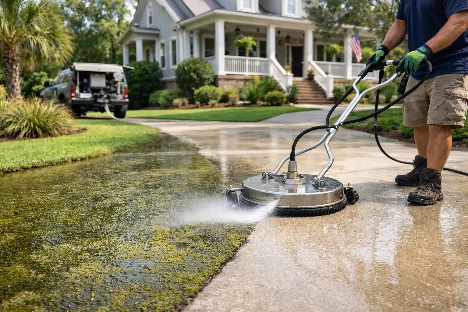 How to Treat Driveway Algae Safely in Summerville